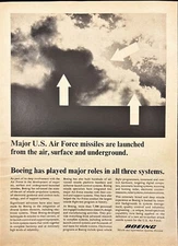 Boeing U.S. Air Force Air Surface Underground Missiles Vintage Print Ad 1966