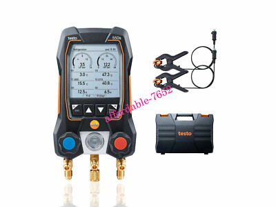 Testo 550s Digital Manifold Kit Fixed Cable Clamp Temperature Probes DHL /FedEx