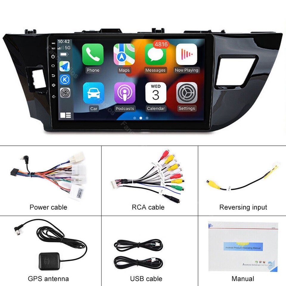 4+64G For Toyota Corolla 20142016 Apple Carplay Android 13 Car Stereo