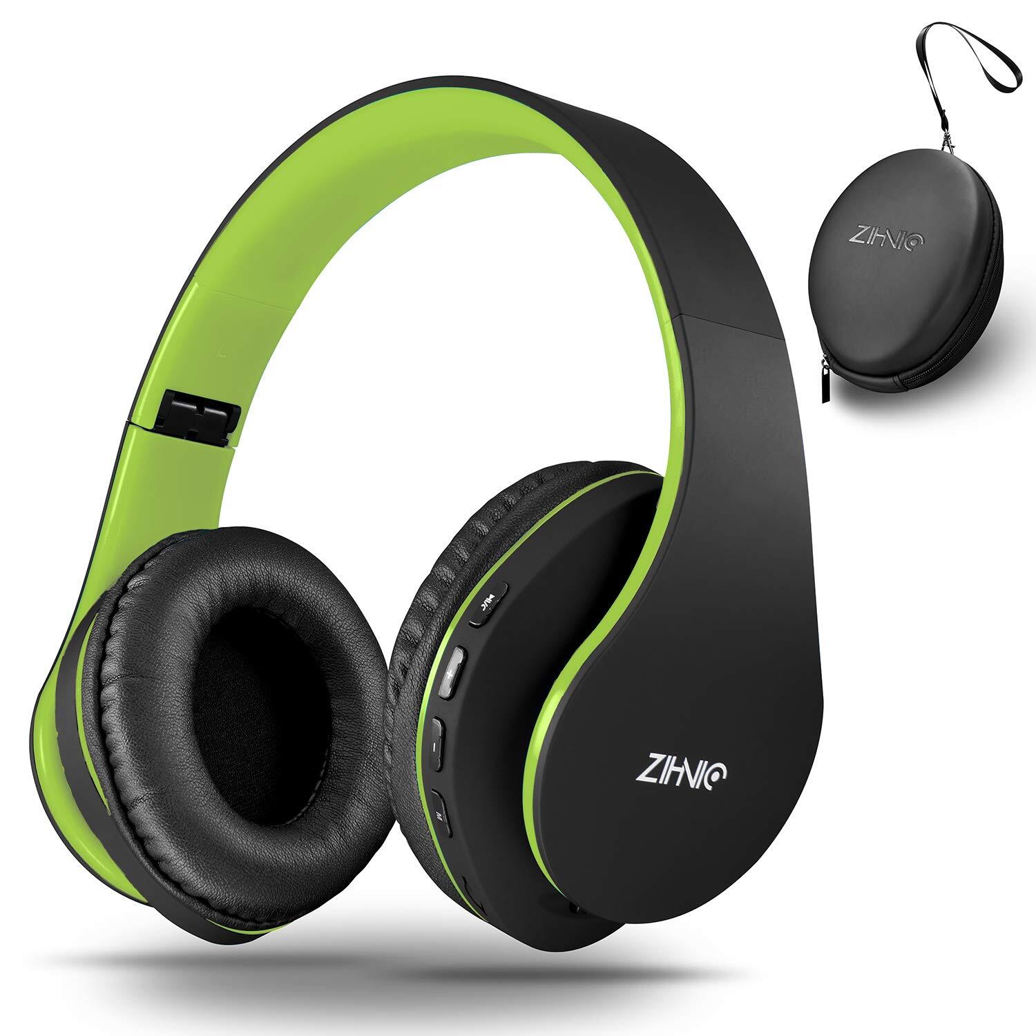ZIHNIC Foldable Over-Ear Bluetooth Headphones Wireless with Wired Stereo Sound