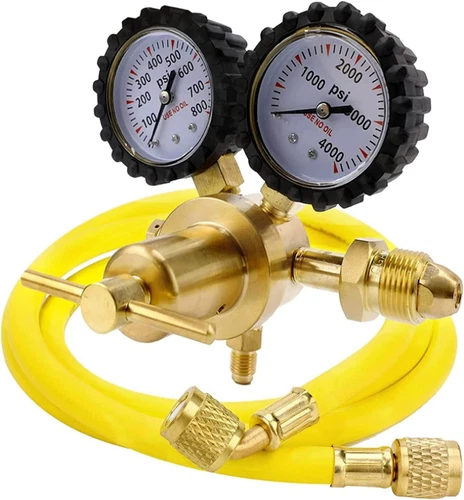 Nitrogen Regulator with 60″ Hose for Hvac Purge 0-800 Psi Output Pressure CGA580