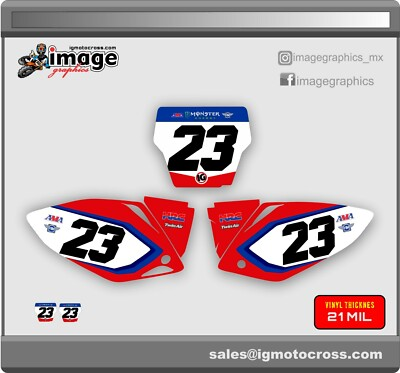 #ad HONDA CRF 450r 2005 2008 NUMBER PLATES GRAPHICS backgrounds set FACTORY LOOK $64.99