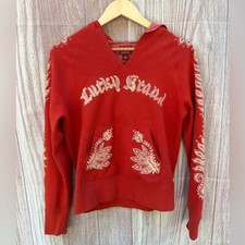 VTG Y2K Lucky Brand size M pullover hoodie sweatshirt dragon logo Asian design
