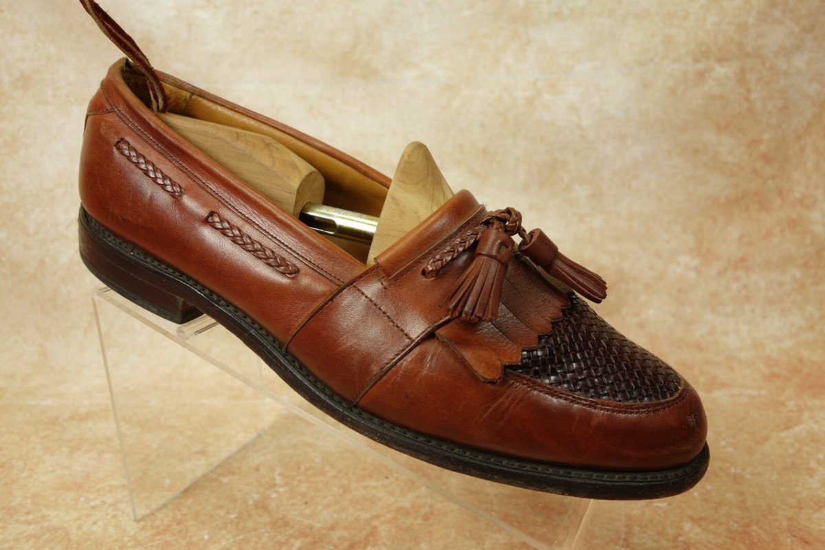Allen Edmonds Cody Brown Leather Woven Moc Toe Tassel  display picture 2