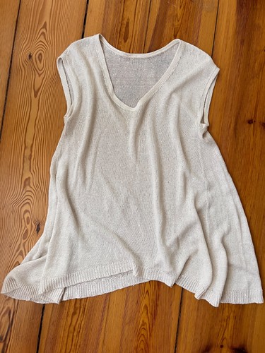 Brunello Cucinelli Pullover Seide Leinen creme sequin Pailletten Gr. S A-Linie - Bild 6 von 9