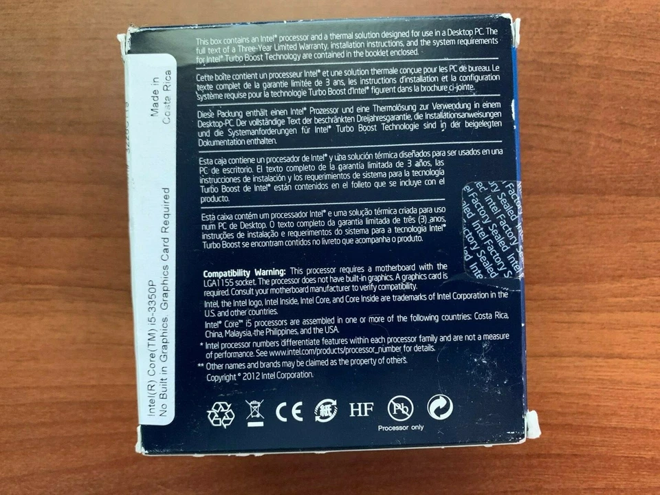 NEW Intel Core i5 3350P SR0WS, LGA 1155, 3.1 GHz Quad-Core - Image 2 of 3