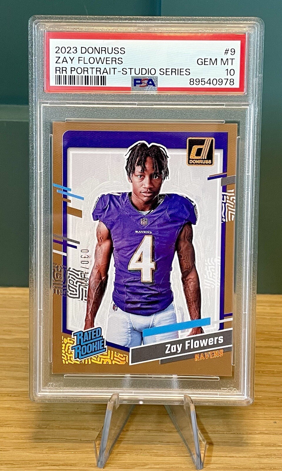 Zay Flowers Panini Donruss Rated Rookies Portrait #9 Studio Series