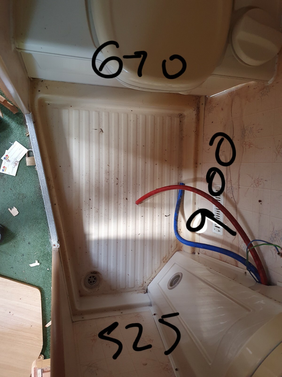 Caravan motorhome campervan shower tray 68/52 x 121 COLLECTION ONLY OR