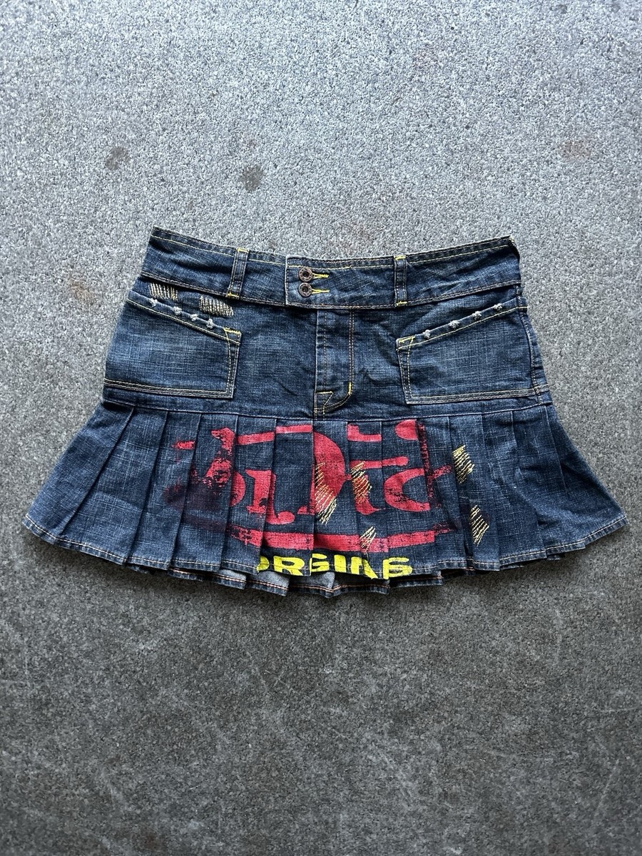 スカート 00s archives VON DUTCH Gimick Skirt Vintage 90's Archive Von Dutch Funky Patch Denim Mini Skirt