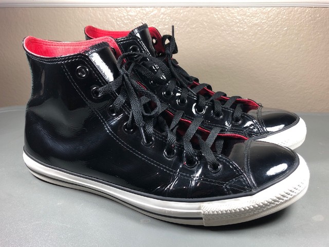 Converse All Star Chuck Taylor Black Patent Leather High Top Shoes Mens 11 | eBay