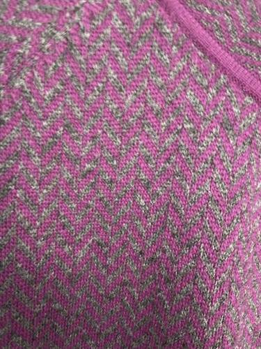 Talbots Chevron Knit Purple Cape Cardigan Large Lambswool Angora Cashmere Preppy - Picture 5 of 7