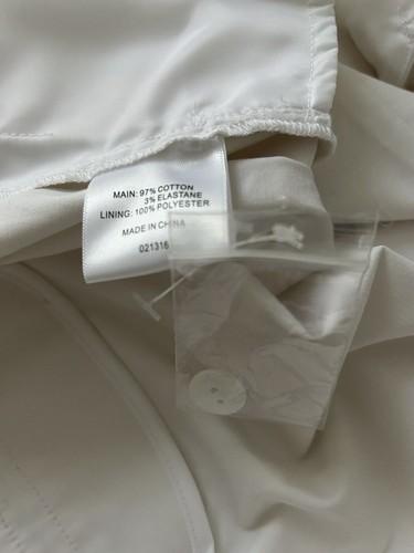 Sussan Cotton Sateen Pants White 10 NWT - Picture 5 of 5