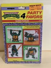 NOS Vintage 1989 TEENAGE MUTANT NINJA TURTLES Party Favors Sliding Puzzles NOC