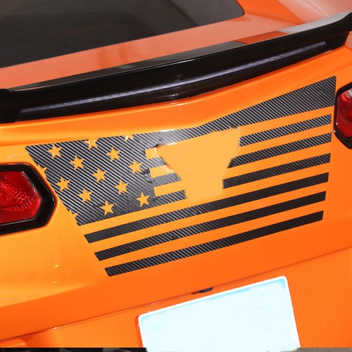 Borde de calcomanía trasera negra bandera de EE. UU. para Corvette C7 2014-2019 - Imagen 6 de 12