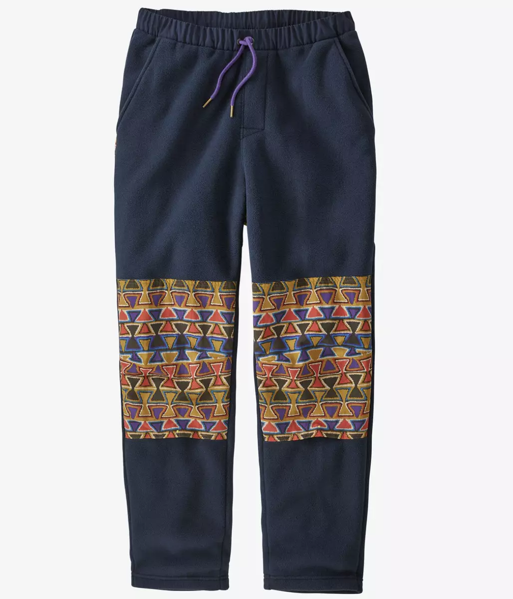 PATAGONIA Synchilla Patch Bottoms Aztec Blue Red Blue Fleece Pants