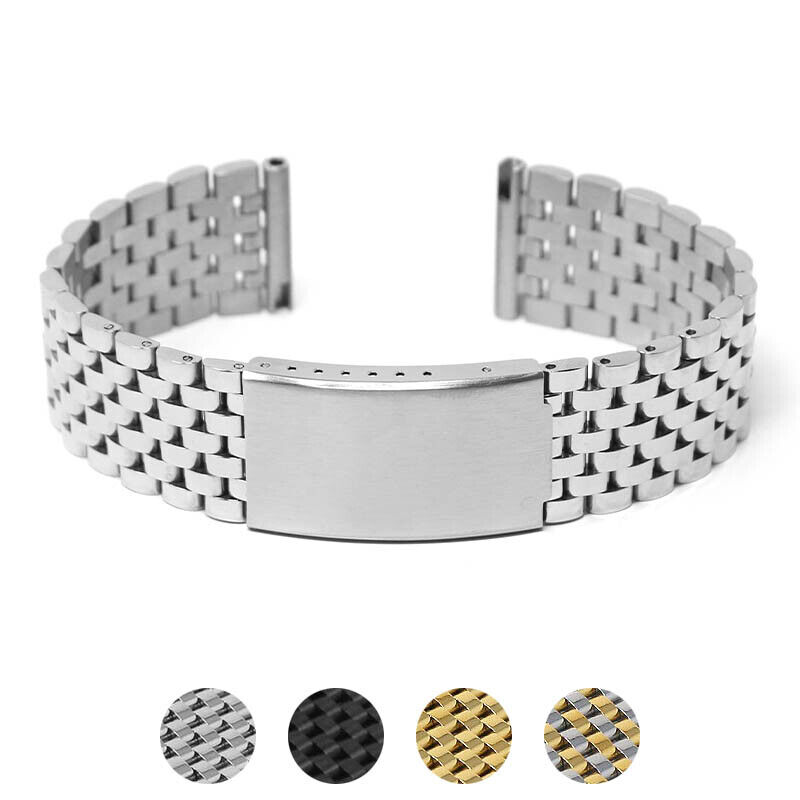 StrapsCo Stainless Steel Vintage Beads of Rice Bracelet - Quick Release Band