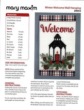 WINTER WELCOME Wall Hanging 7ct plastic canvas KIT NIP  185 