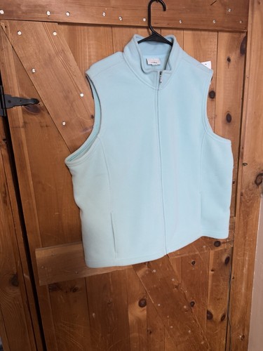 L.L. Bean Polartec Recycled Fleece Blue Women's Zip Up Vest 3X