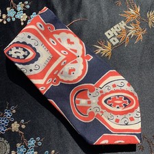 Vintage 60s 70s bold pattern colorful silk tie