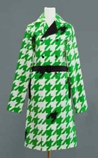 New Christian Siriano Size L Large Women's Trenchcoat Coat Promo Green White
