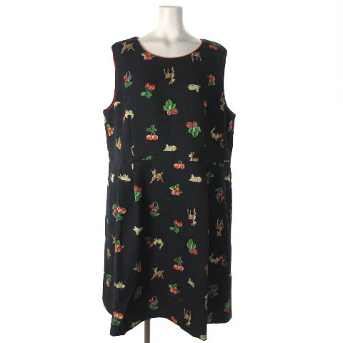 Franche Lippe Lippee Black No Sleeve One Piece Knee Length Cherry Fox Bambi Patt