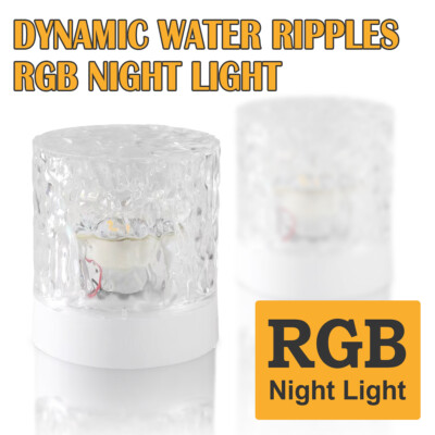 Led Rotating Ripple Light Adjustable Brightness RGB Lamp USB Rechargeable