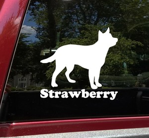 Cattle Dog with Personalized Name Vinyl Decal - Australian ...