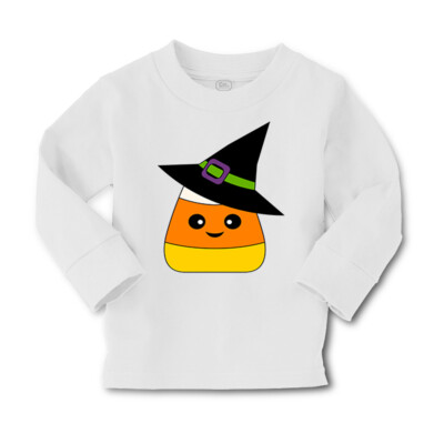 Kids Long Sleeve T Shirt Halloween Pumpkin Face with Hat 2 Girls & Boys Clothes