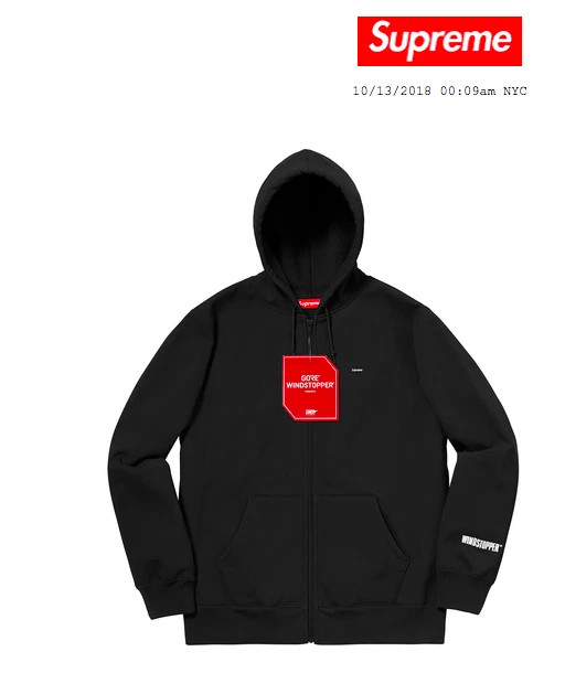 Sweat shirt à capuche noir Supreme taille M