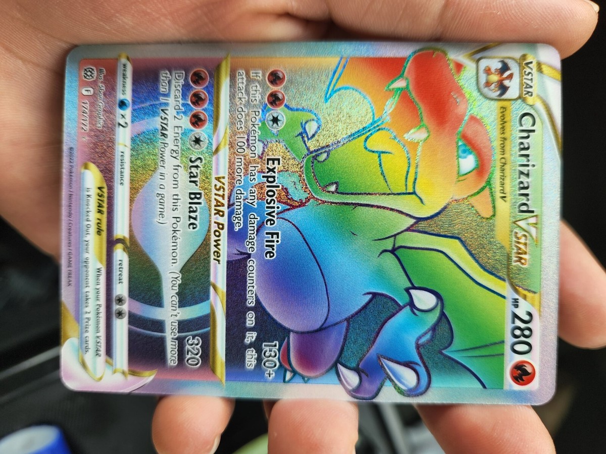 charizard pokemon card rainbow rare perfect condition Celebrate the incredible history of the TCG hobby by adding this Charizard VSTAR 2022 Pokemon Brilliant Stars Secret Rare #174 CGC Authenticated Pristine 10 Card to your vault Pokemon Champion's Path Secret Rare