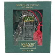 Vtg Waterford Marquis "Baby  s First Christmas" 2001 Ornament, ABC Blocks