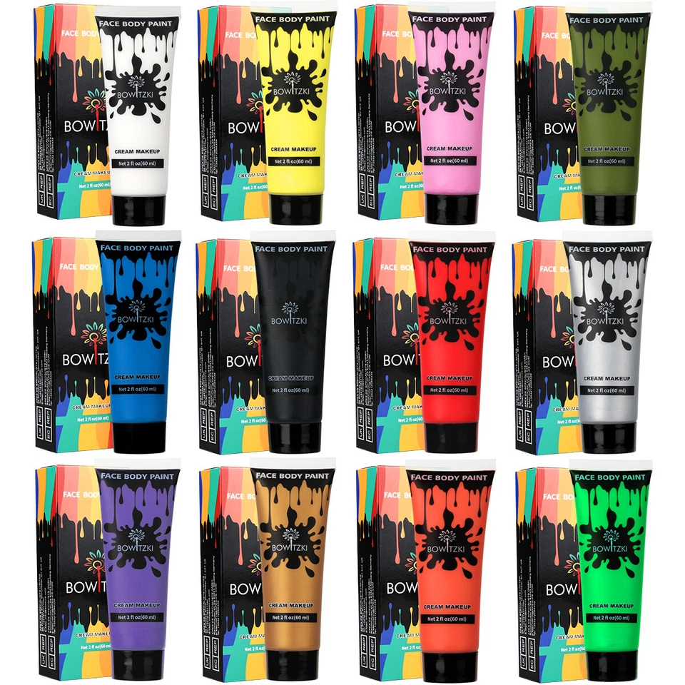 Conjunto de pintura facial Bowitzki maquiagem creme 60 ml à base de água pintura facial festa - Imagem 2 de 4