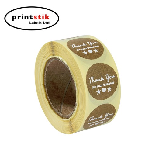 x100 Thank You Stickers For Your Purchase Business Labels Round Heart Wedding - Picture 27 of 73