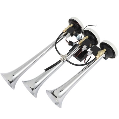 New Plated Musical Loudest 3 Trumpet Train Air Horn 6 Tune With