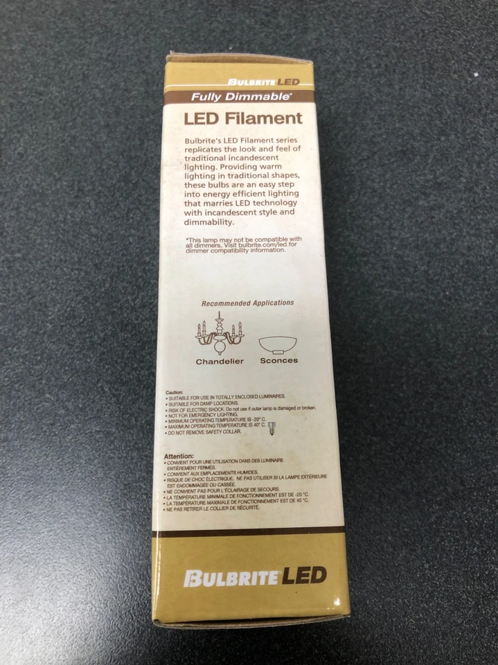led3ca10/27k/fil/m/3 decorative chandelier antique filament led light bulb - Image 2 of 3