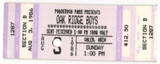 Vintage 1986 Oak Ridge Boys Full Complete Concert Ticket Stub Salem OH