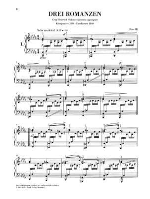 Robert Schumann 3 Romances Op. 28 Piano Solo