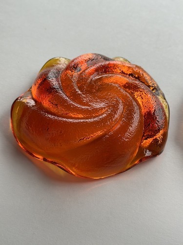 Vintage Fenton Art Glass Swirl Ashtrays Red Orange Amber Retro Bowl Dish - Picture 14 of 18