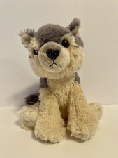 Aurora Destination Nation Wolf Plush Stuffed Animal 8 Inch 2016 Gray And Cream