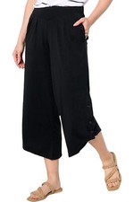 AnyBody Lounge Cozy Knit Pleated Wide Leg Pant Black