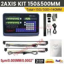 6" 20" 2Axis DRO Digital Readout TTL Linear Glass Scale Milling 5µm 150 & 500mm