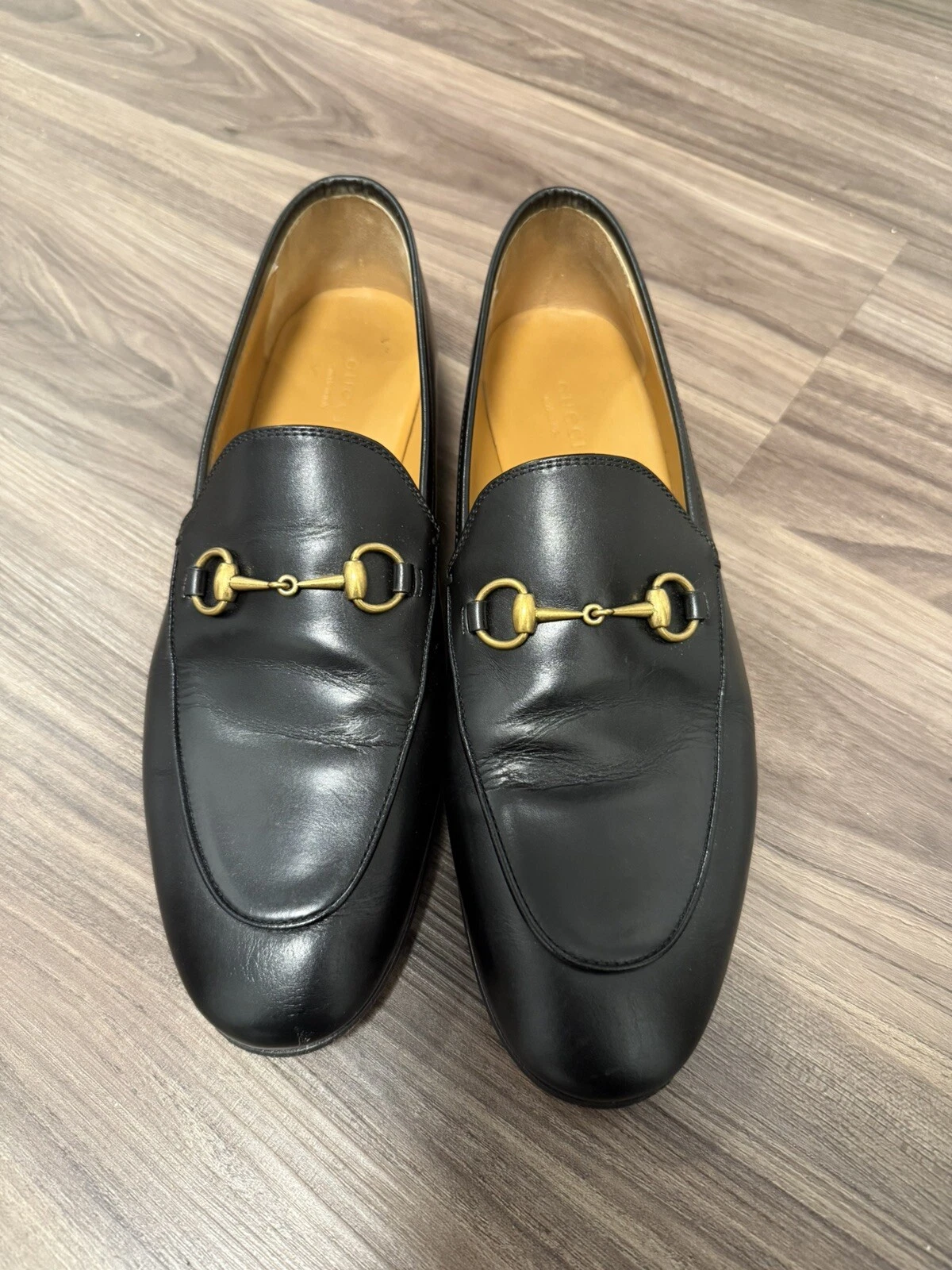 Chaussures plates mocassins Gucci Jordaan Horsebit noir taille 40