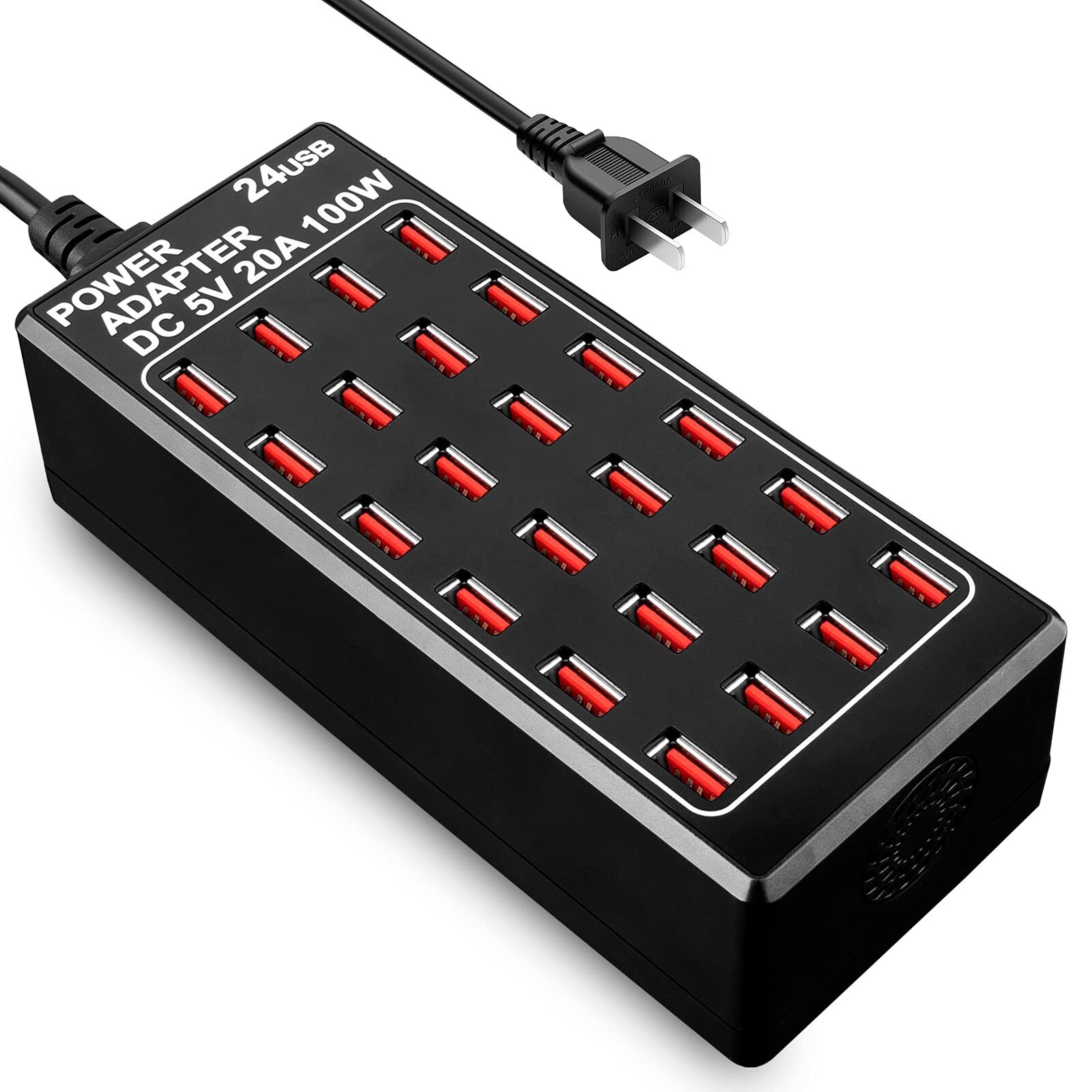 24-Port 100W 20A USB Fast Charging Station for Home & Desktop