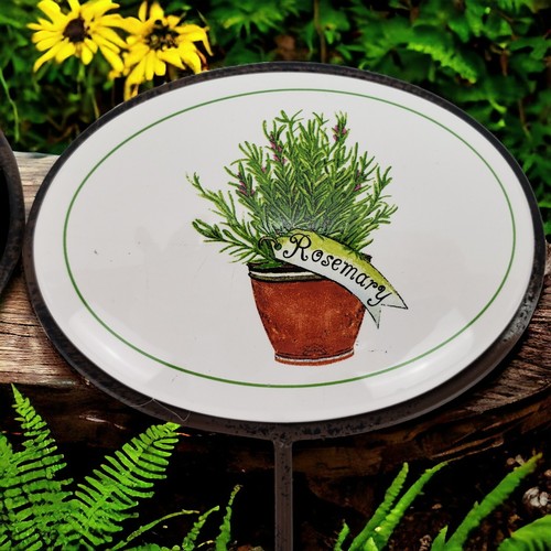 3 Pc Metal Herb Garden Stakes Herb Outdoor Markers Tags - Picture 4 of 12