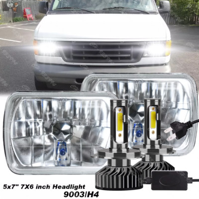 For Ford E-100 E-150 E-250 E-350 Econoline 5x7 7x6 LED Headlight High Low Beam