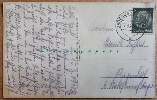 Neuendorf Gadebusch Gasthaus zur gemütlichen Ecke AK 1941 n. Rugendorf - Bild 2 von 2