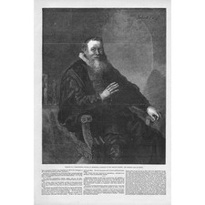 REMBRANDT Portrait of a Burgomaster - Antique Print 1848