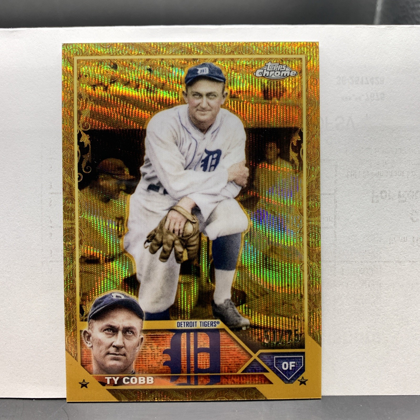2023 Topps Gilded Collection - Ty Cobb #69 Gold Wave Refractor /75