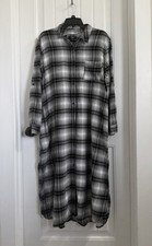 Simply Vera Women’s Black White Long Sleeve Shirt With Pockets Dress Large