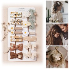 16 Pcs Hair Clips for Girls with Bows Butterfly Flower,2" Fully Lined Alligat...